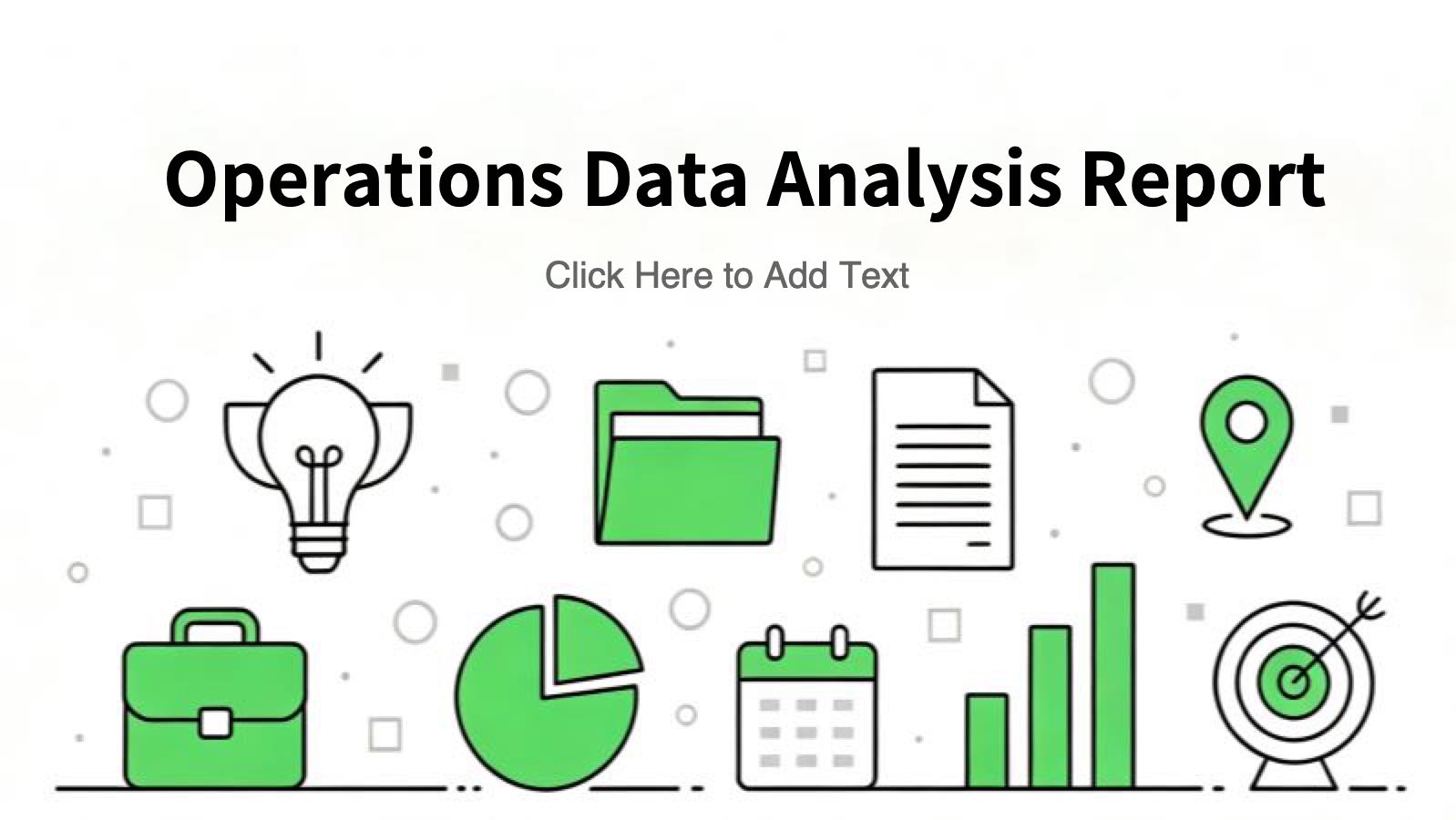 Green Flat Operation Data Analysis Report PowerPoint template preview 1