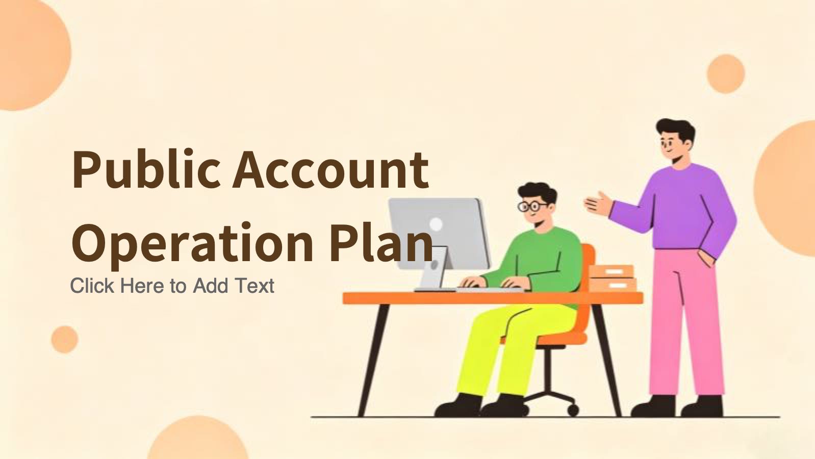 Yellow Illustration New Media Official Account PowerPoint template preview 1