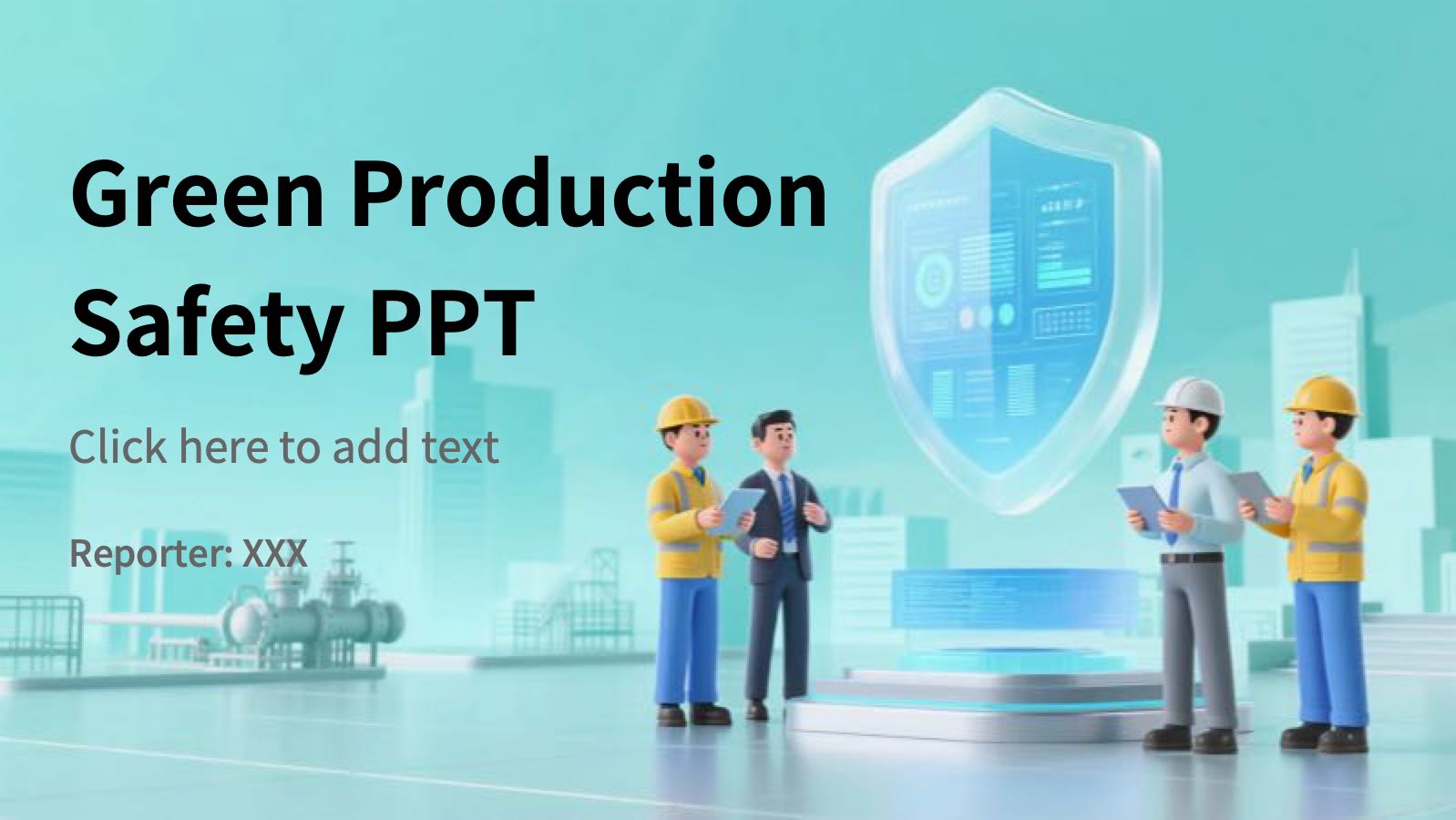 Green Production Safety PPT PowerPoint template preview 1