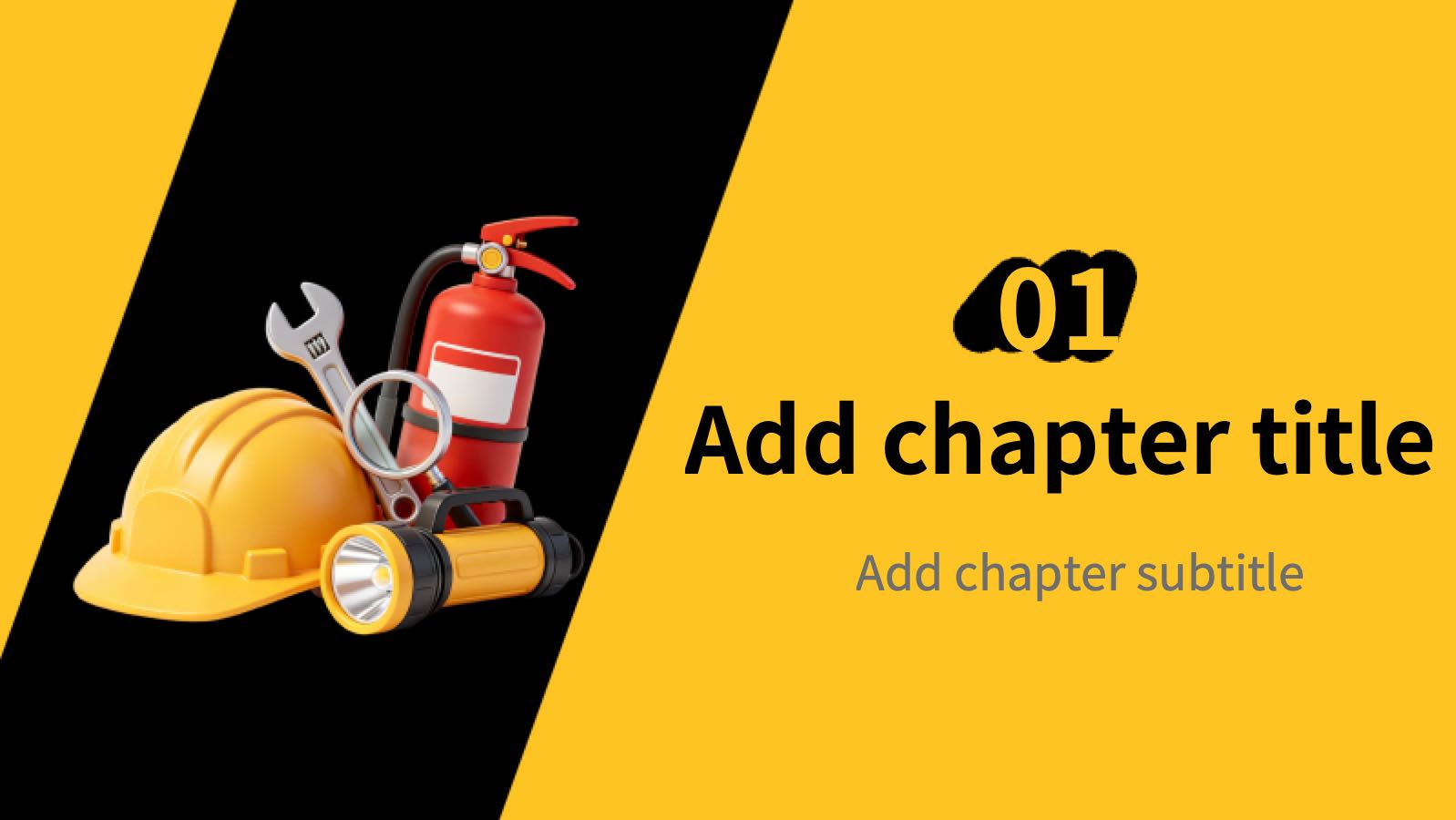 Yellow Production Safety PPT PowerPoint template preview 3