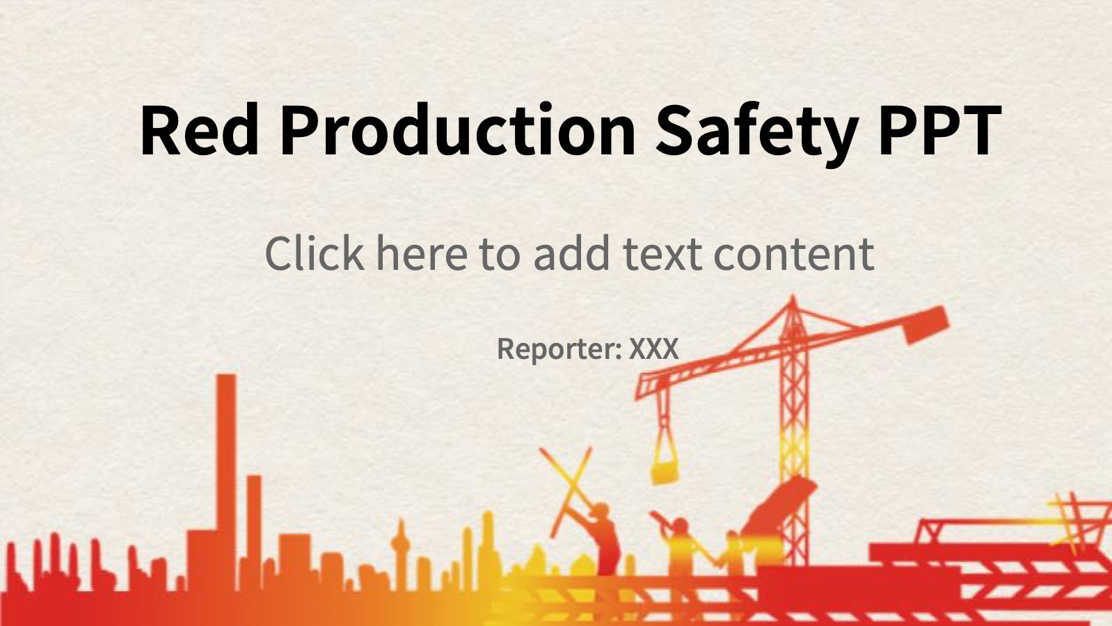 Red Production Safety PPT PowerPoint template preview 1