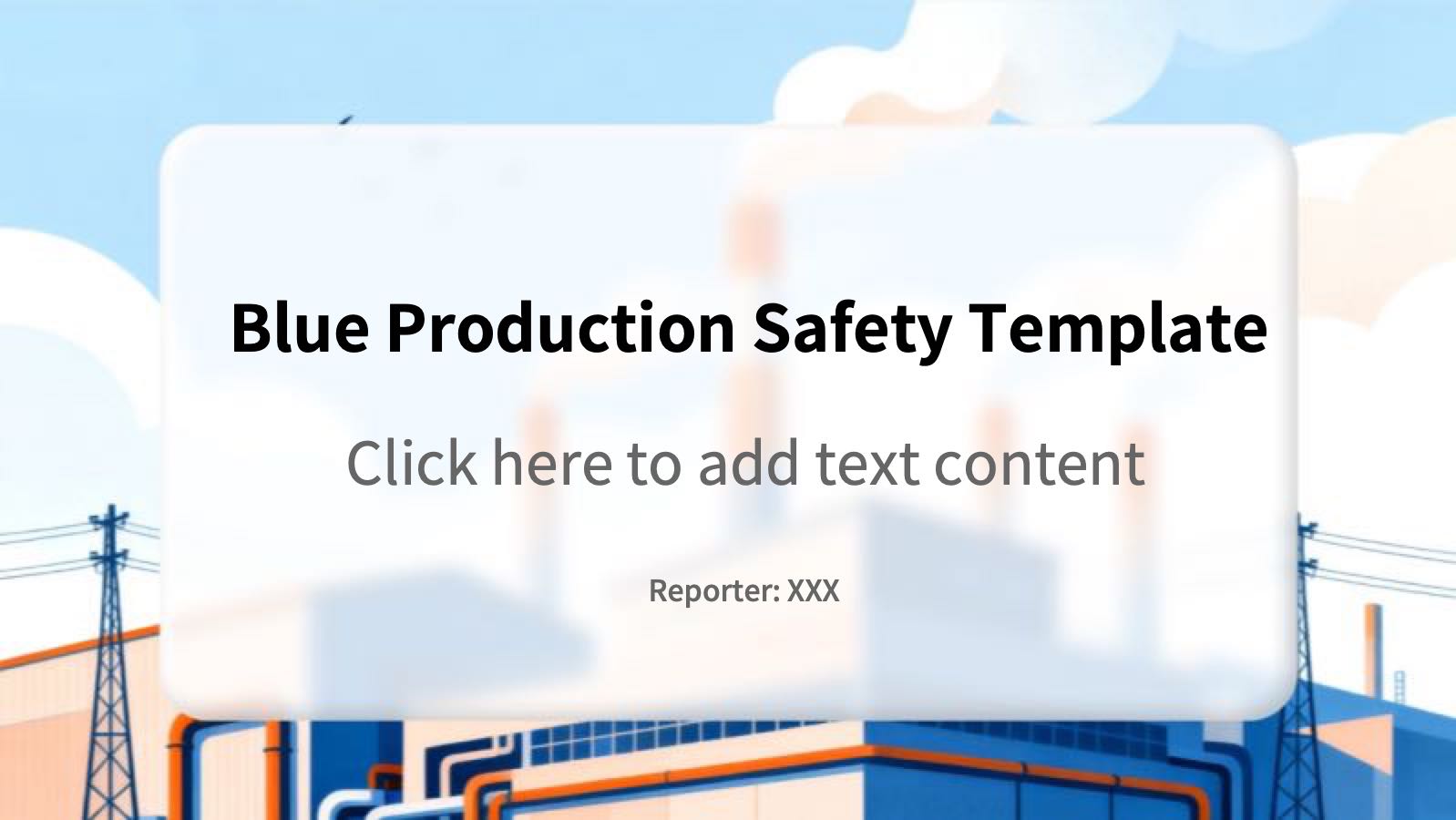 Blue Production Safety Template PowerPoint template preview 1