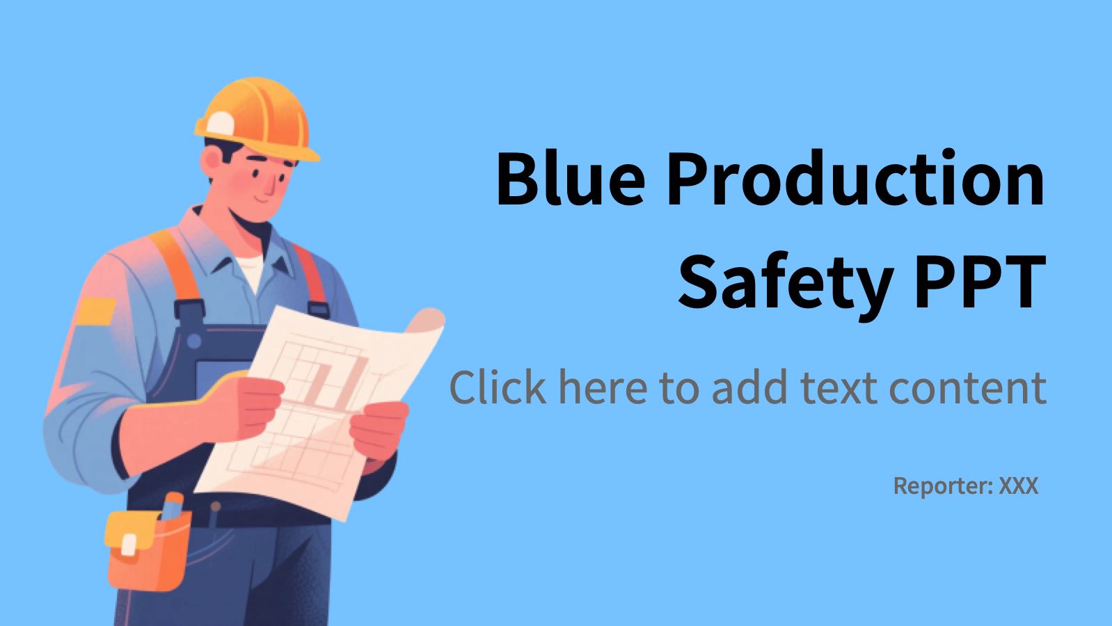 Blue Production Safety PPT PowerPoint template preview 1