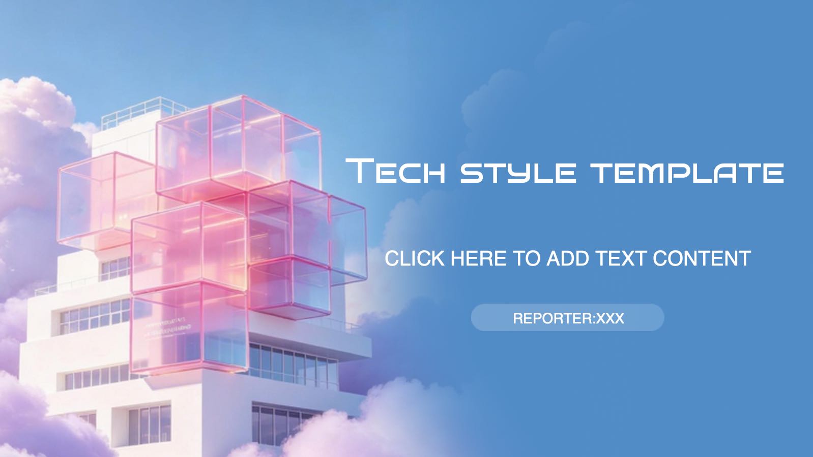 Tech style template PowerPoint template preview 1