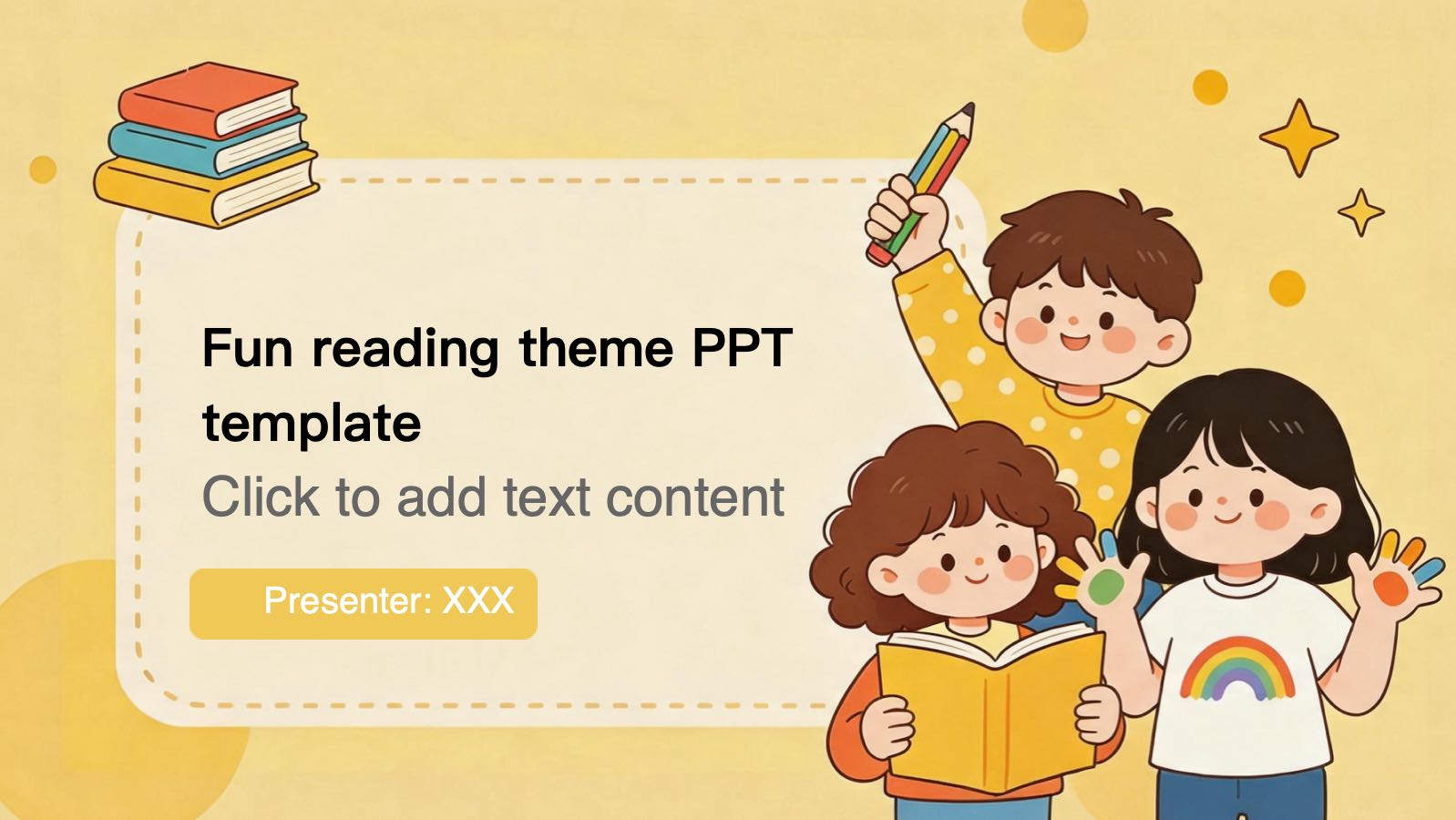 Fun_Reading_PPT_Template_English PowerPoint template preview 1