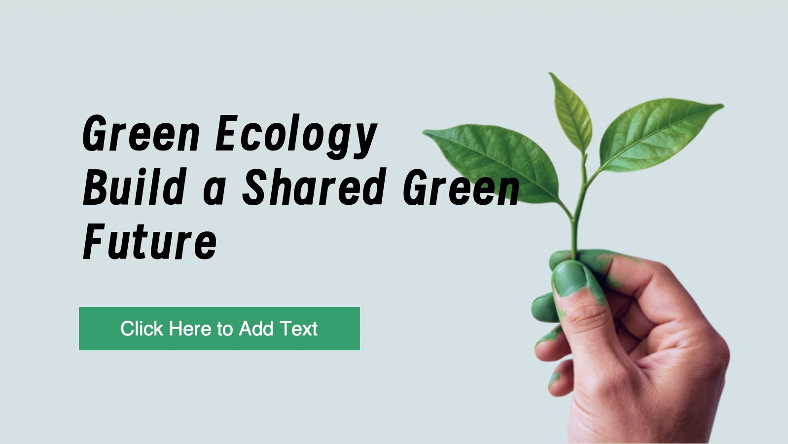 Green Natural Style Co-Create a Green Future PowerPoint template preview 1