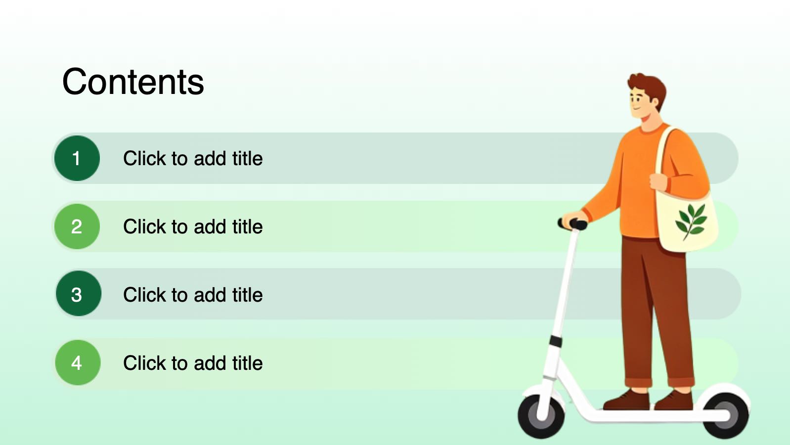 Green Illustrated Aesthetics Green Commuting PowerPoint template preview 2