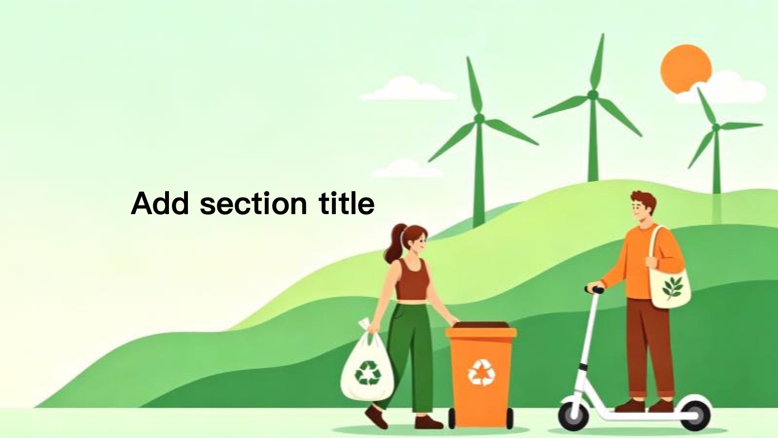Green Illustrated Aesthetics Green Commuting PowerPoint template preview 8