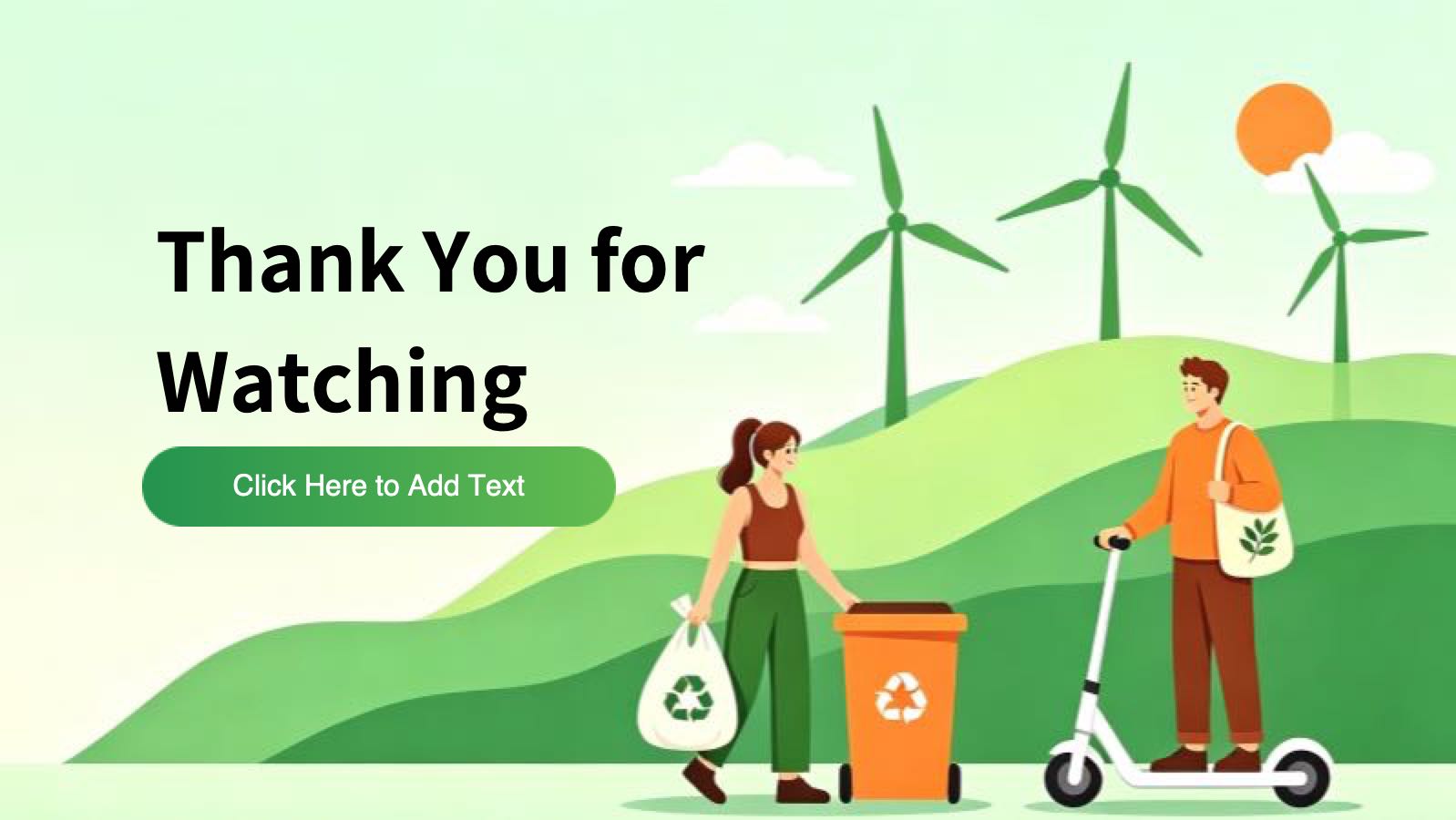 Green Illustrated Aesthetics Green Commuting PowerPoint template preview 12
