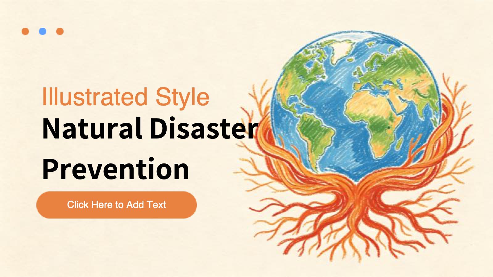 Yellow Illustration Style Natural Disasters PowerPoint template preview 1