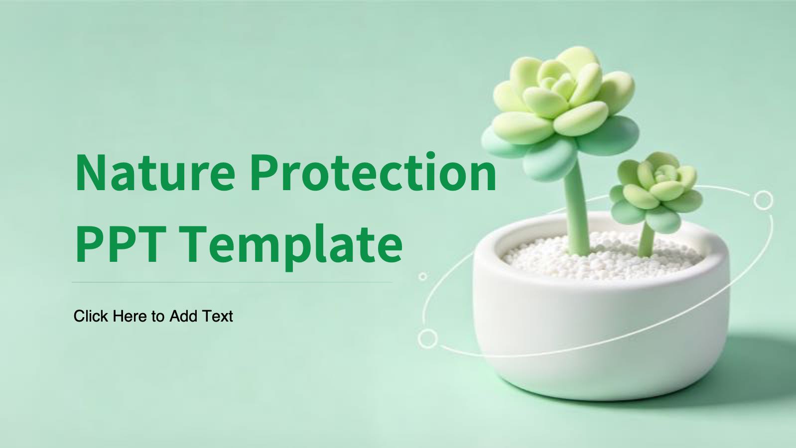 Green 3D Style for Nature Conservation PowerPoint template preview 1