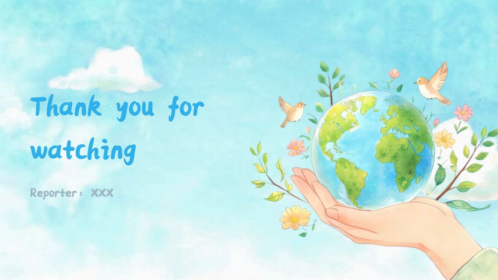 Plantilla de protección ambiental azul PowerPoint template preview 12