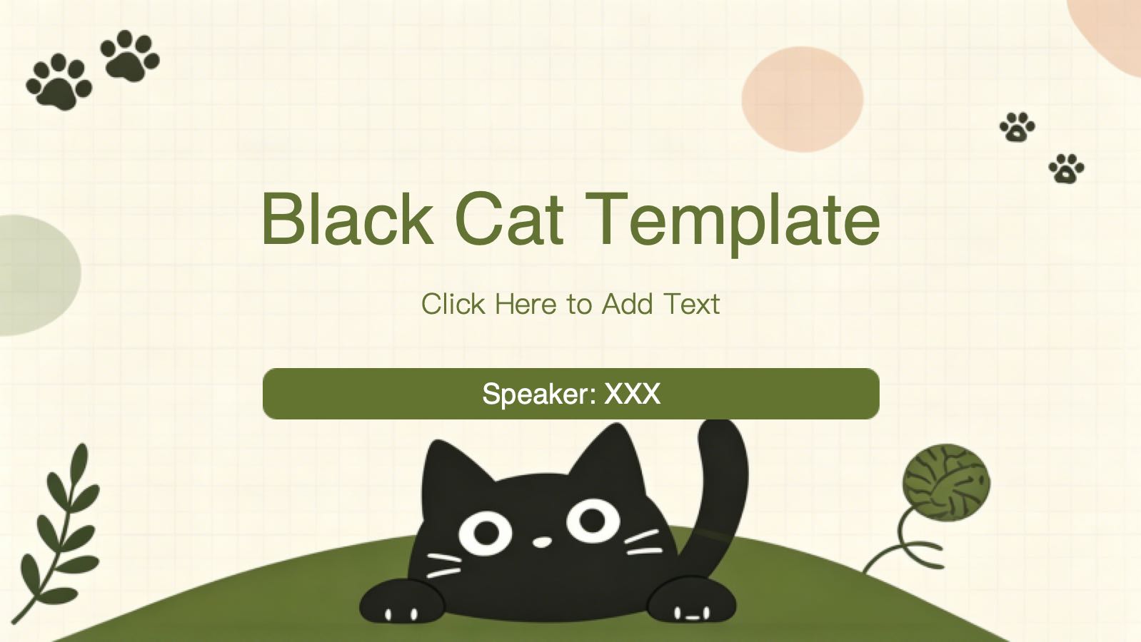 Black Cat Template PowerPoint template preview 1