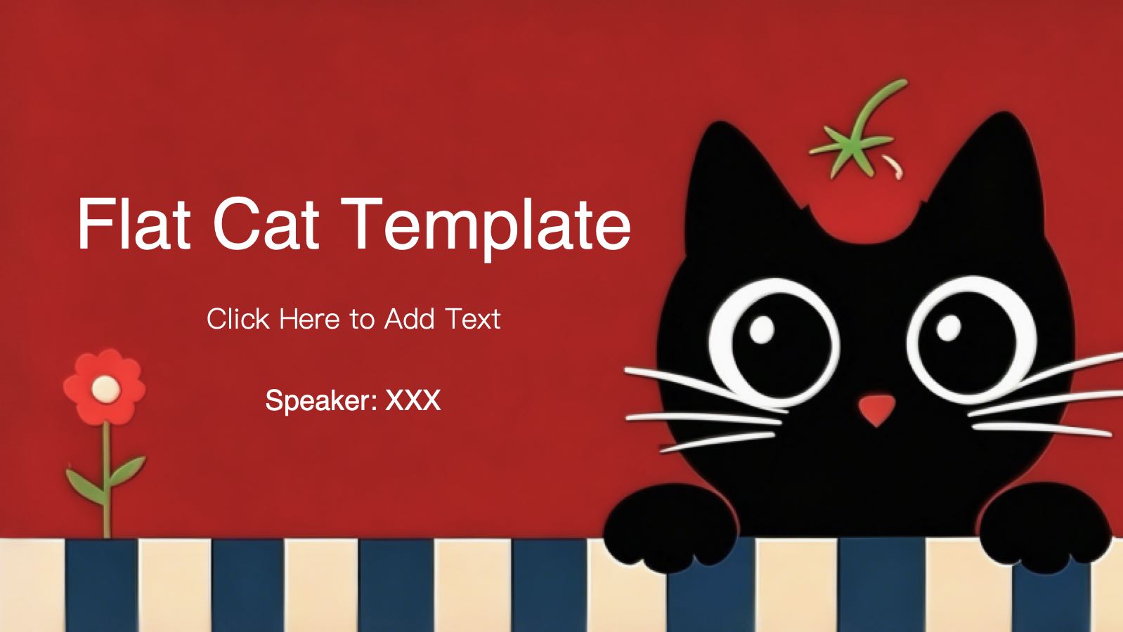 Plantilla de gato plano PowerPoint template preview 1