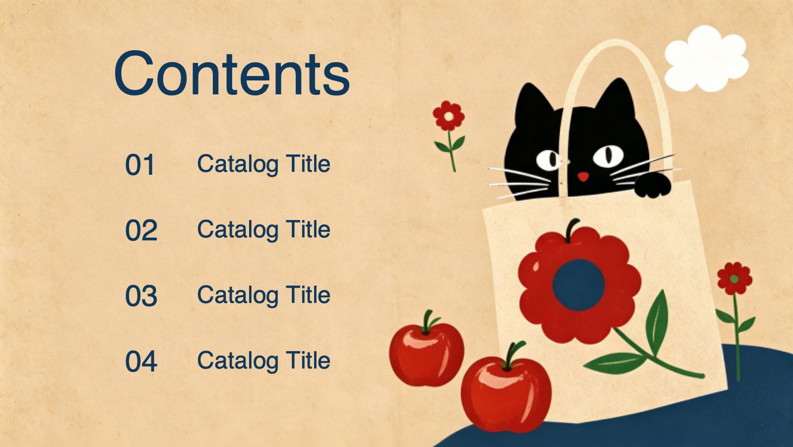 Plantilla de gato plano PowerPoint template preview 2