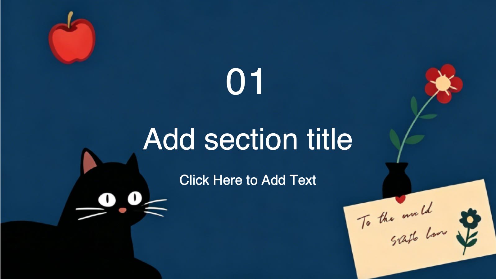 Plantilla de gato plano PowerPoint template preview 3