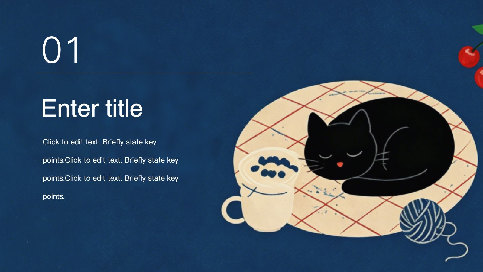 Plantilla de gato plano PowerPoint template preview 4