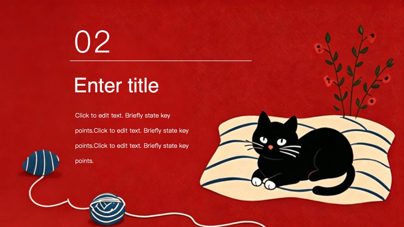 Plantilla de gato plano PowerPoint template preview 5