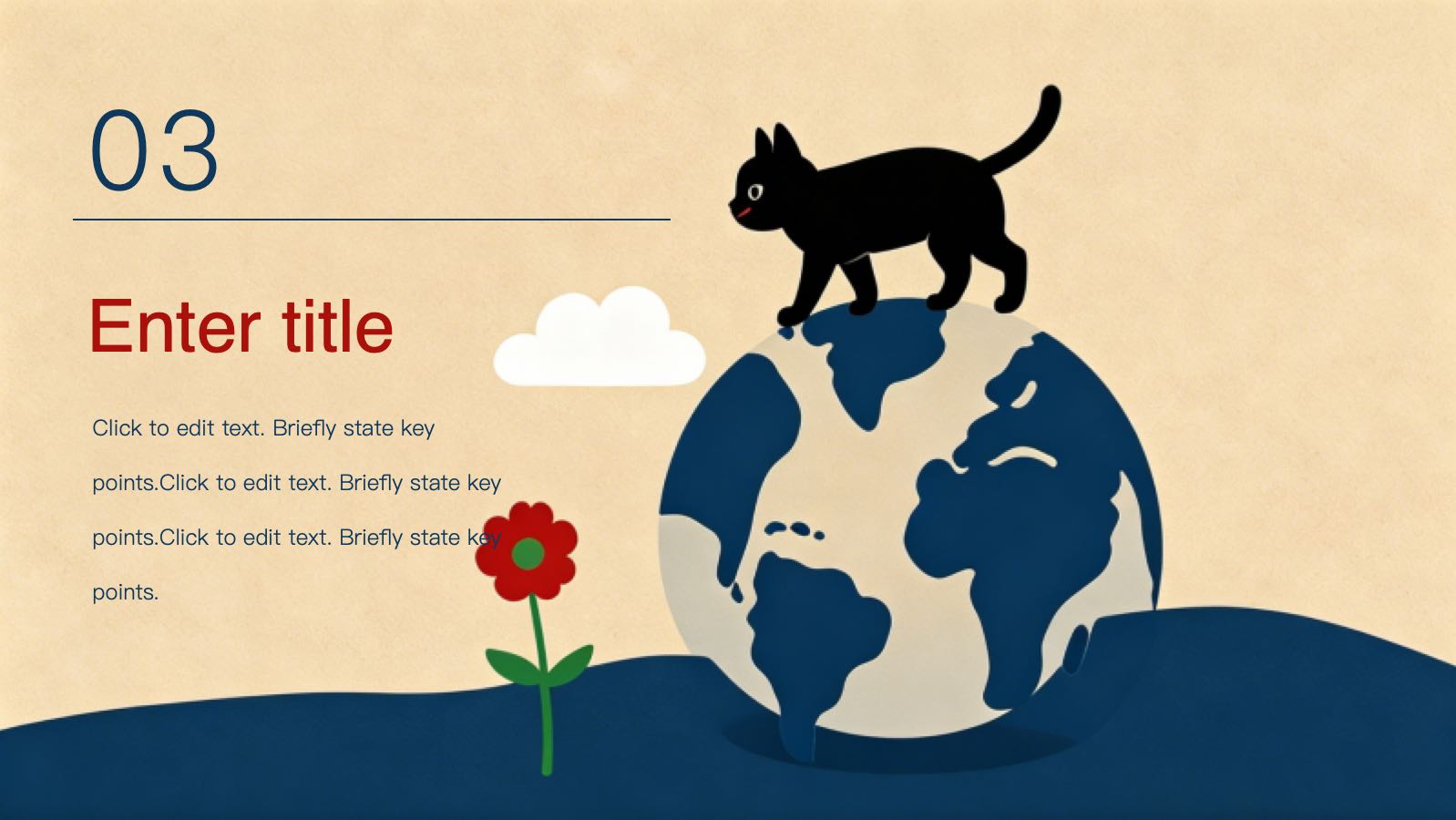 Plantilla de gato plano PowerPoint template preview 6
