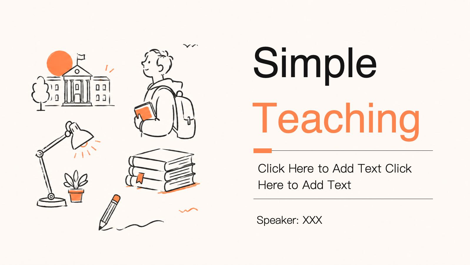 Pré-visualização do modelo PPT Ensino simples