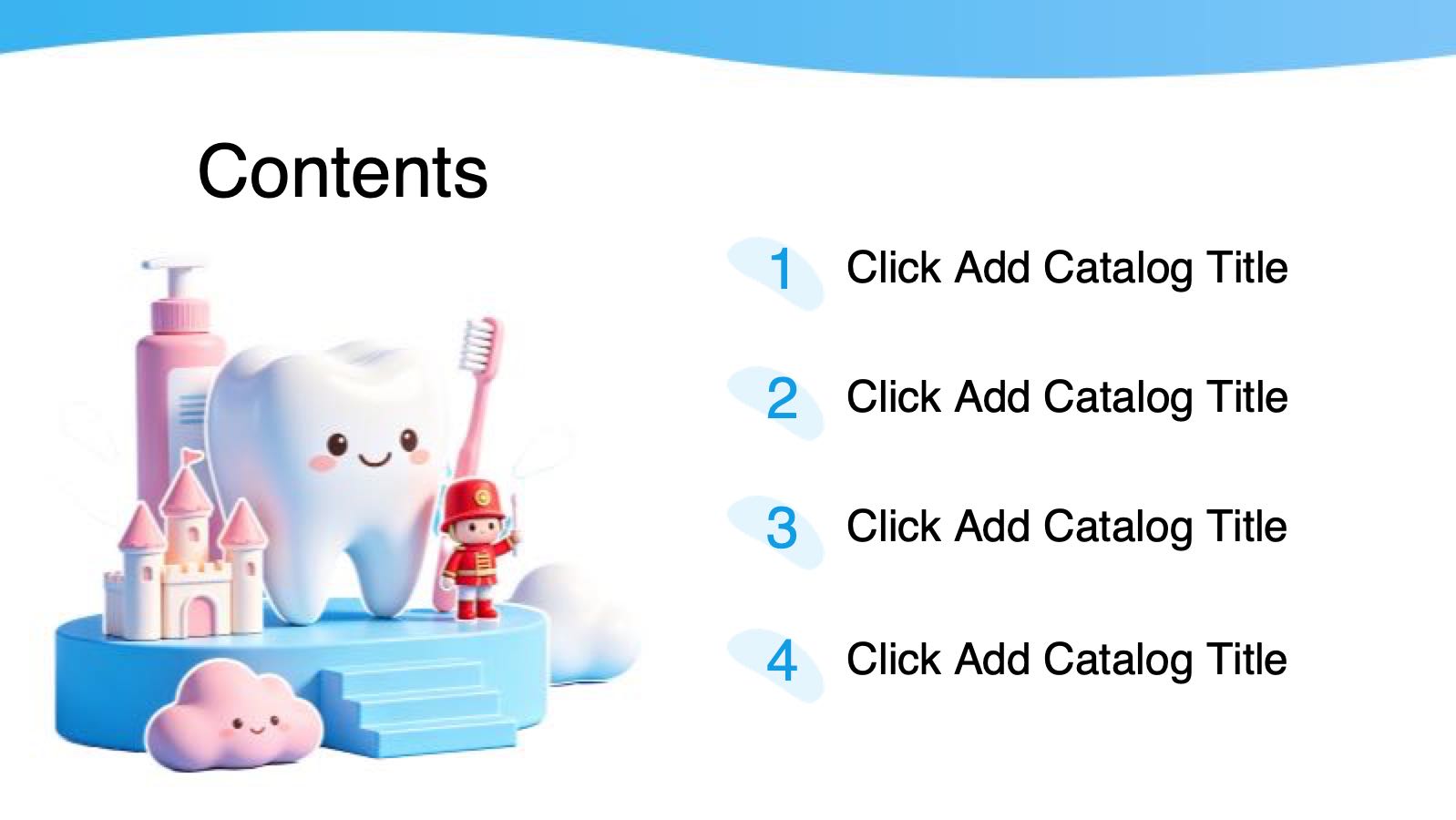 Pré-visualização do modelo PPT Desenhos animados azuis Pesquisa Dental, diapositivo 2