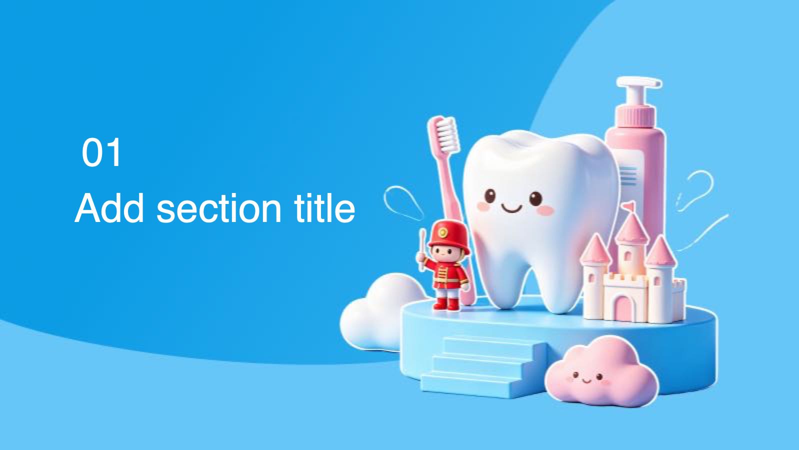 Pré-visualização do modelo PPT Desenhos animados azuis Pesquisa Dental, diapositivo 3