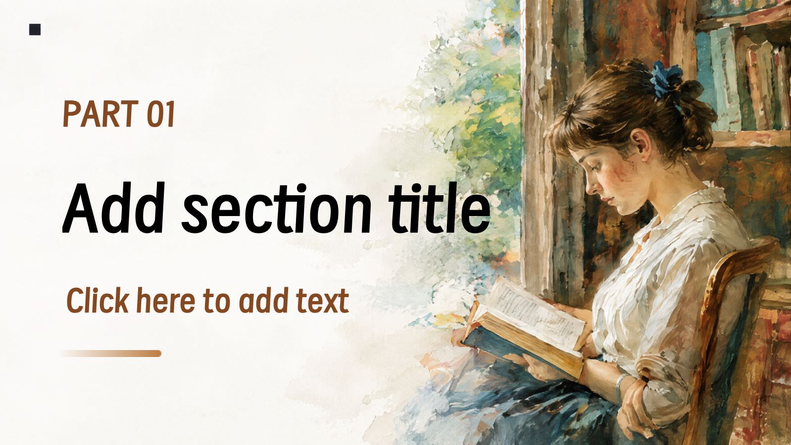 Watercolor Style Art Template PowerPoint template preview, slide 3