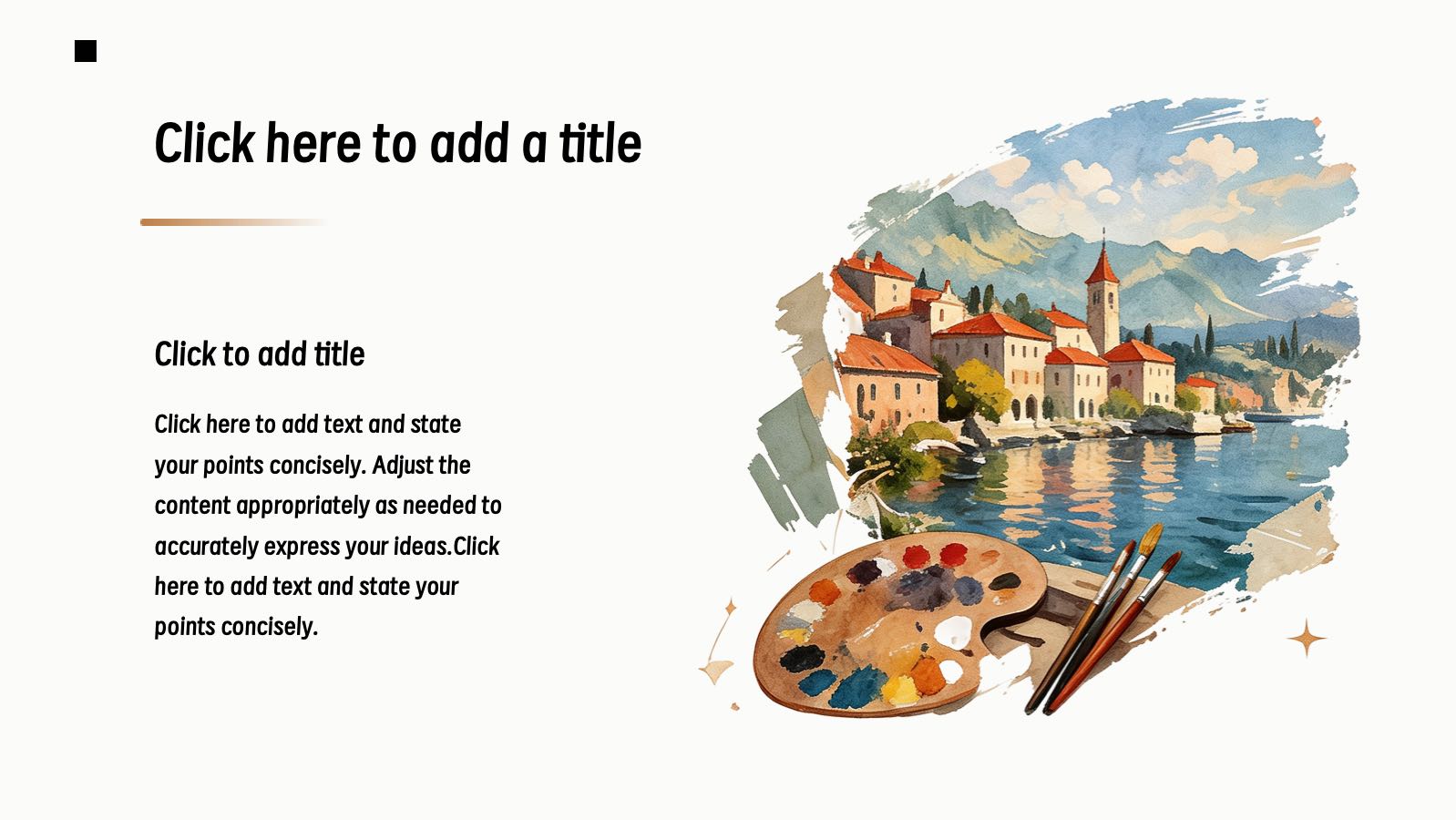 Watercolor Style Art Template PowerPoint template preview, slide 8