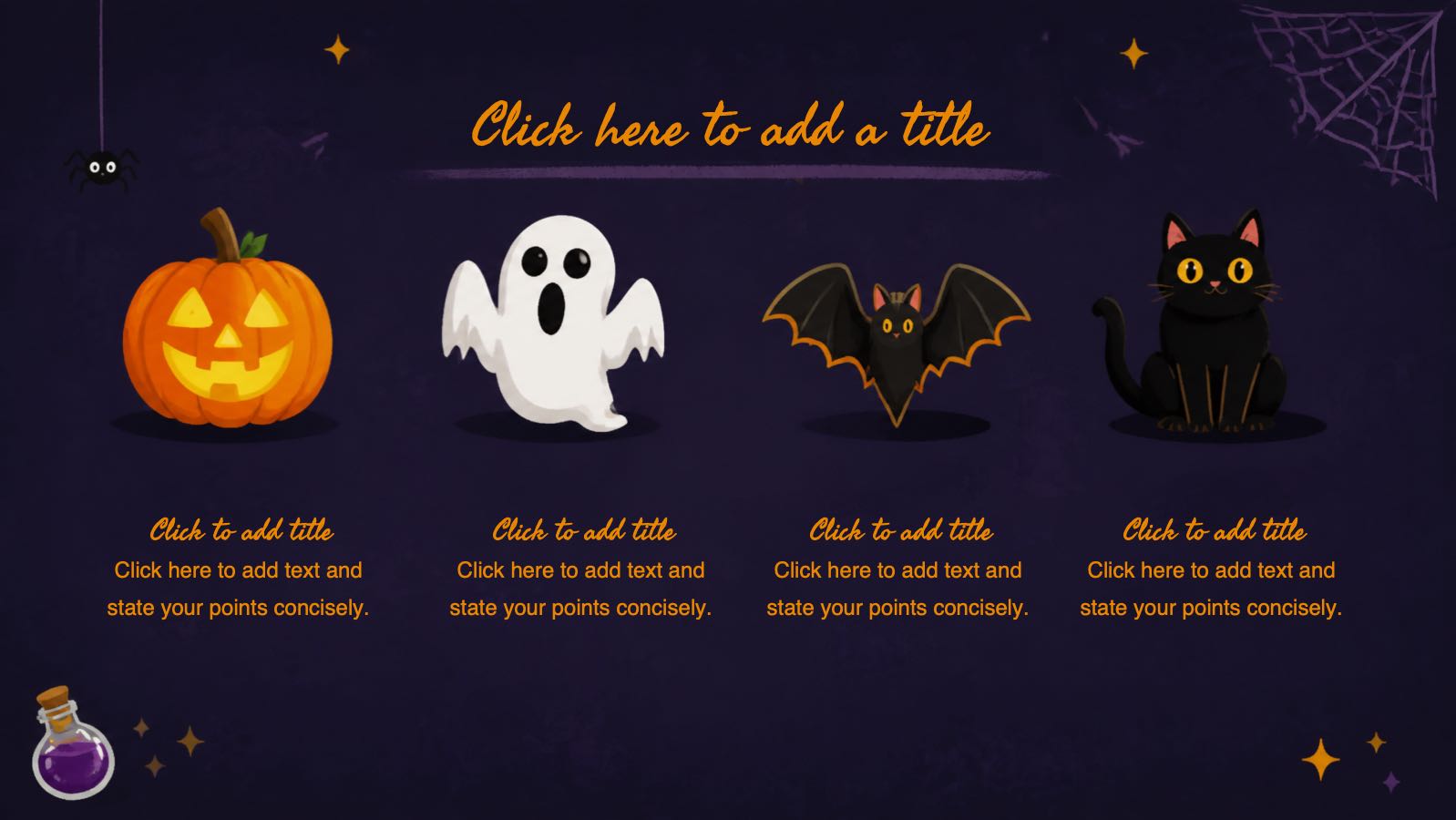Vista previa de la plantilla PPT Plantilla de Halloween púrpura, diapositiva 6