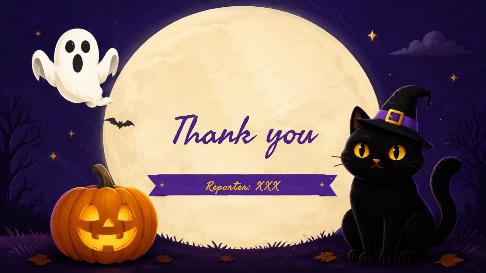 Vista previa de la plantilla PPT Plantilla de Halloween púrpura, diapositiva 12