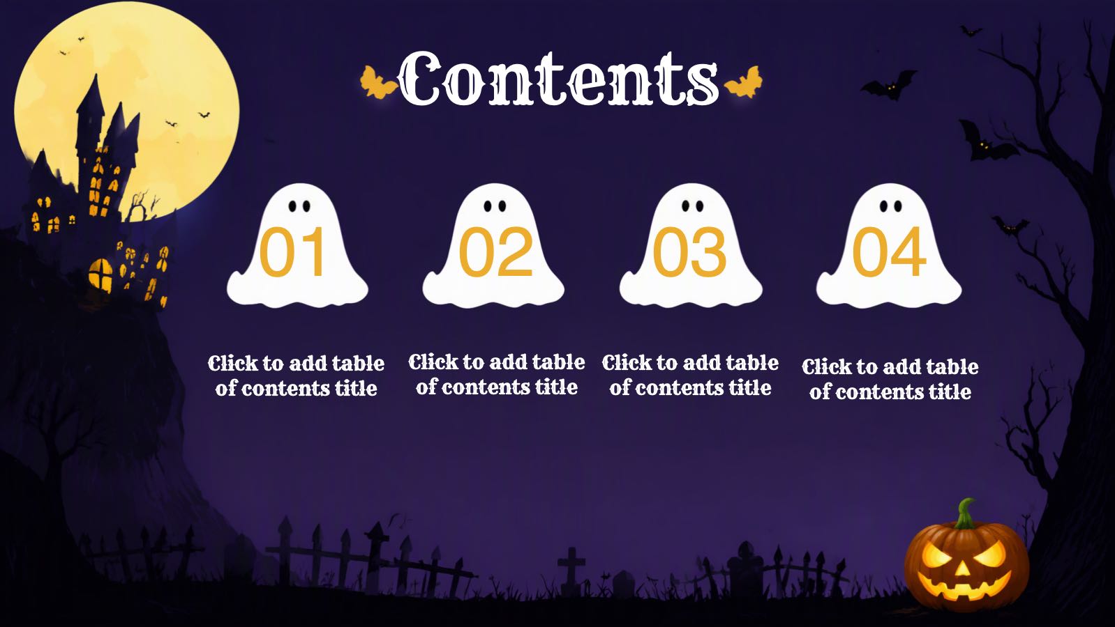 Vista previa de la plantilla PPT Plantilla de Halloween de dibujos animados púrpura, diapositiva 2