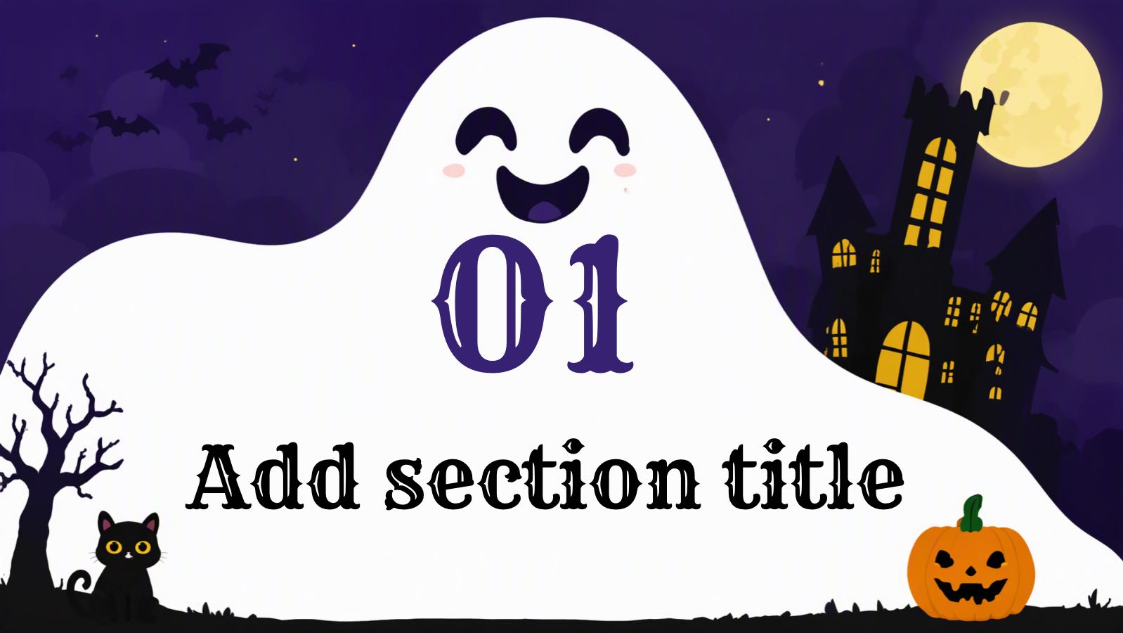 Vista previa de la plantilla PPT Plantilla de Halloween de dibujos animados púrpura, diapositiva 3