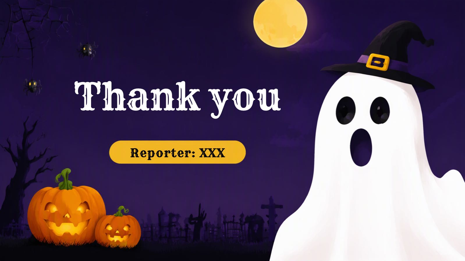 Vista previa de la plantilla PPT Plantilla de Halloween de dibujos animados púrpura, diapositiva 12